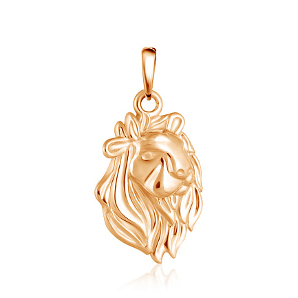 Подвеска знак зодиака "Лев" из красного золота