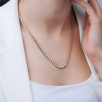 Колье из желтого золота с фианитами