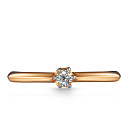 Кольцо из красного золота с фианитом