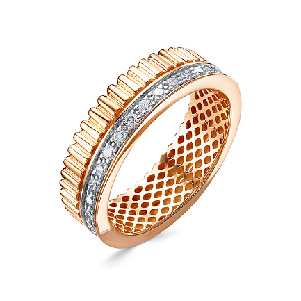 Кольцо из красного золота с бриллиантами