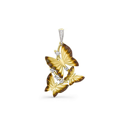 Подвеска из желтого золота с бриллиантами
