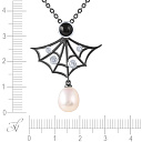 Колье из серебра с жемчугом, ониксом