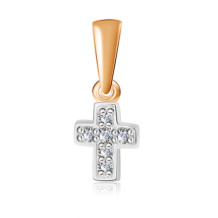 Крест с фианитами из золота