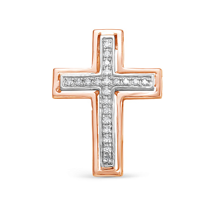 Подвеска из красного золота с бриллиантами