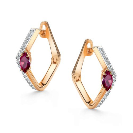 Серьги с английским замком из красного золота