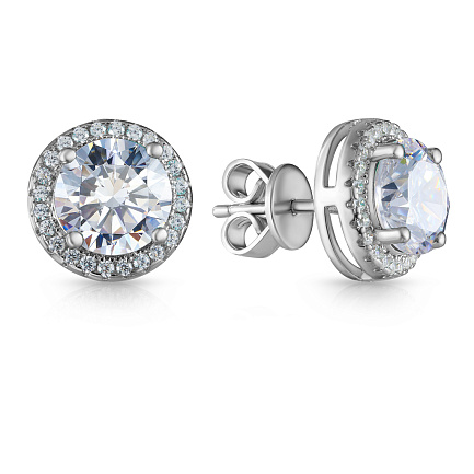 Серьги из серебра с фианитом