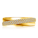 Кольцо обручальное из желтого золота с бриллиантами