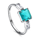 Кольцо из серебра с алпанитом, фианитами