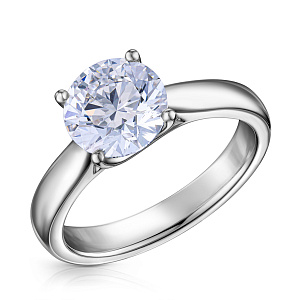 Кольцо из белого золота с бриллиантом