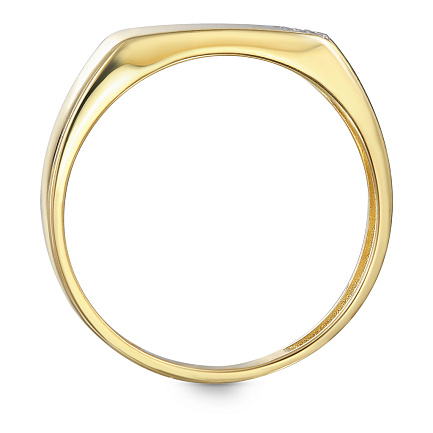 Кольцо из желтого золота с фианитом