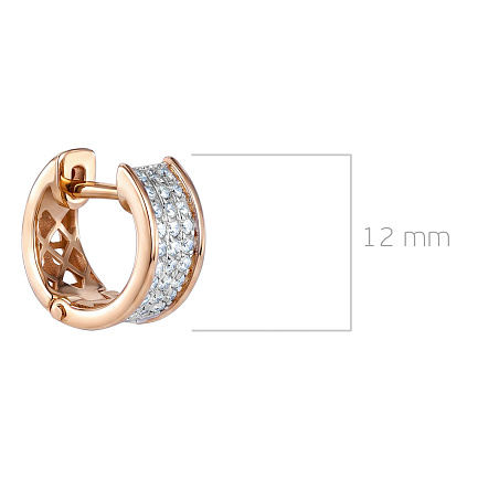Серьги с английским замком из красного золота