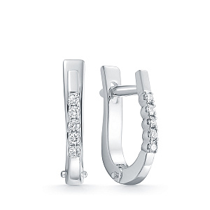 Серьги из белого золота с бриллиантами