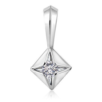 Подвеска из белого золота с бриллиантом