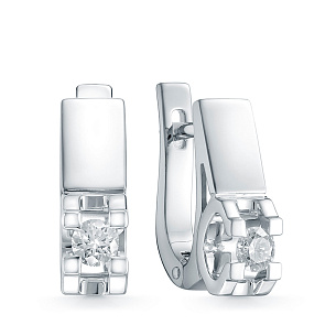 Серьги из белого золота с бриллиантом