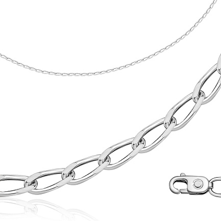 Цепь автомат из серебра, плетение панцирное