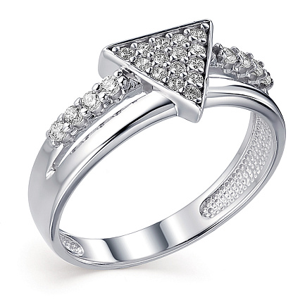 Кольцо из серебра с фианитами