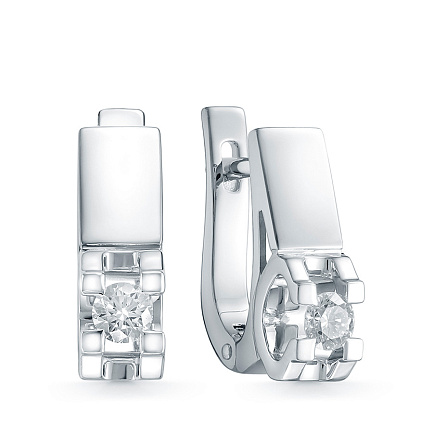 Серьги из белого золота с бриллиантами