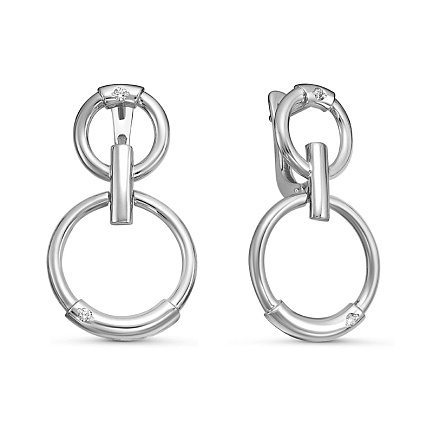 Серьги из белого золота с бриллиантами