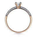 Кольцо из красного золота с фианитом