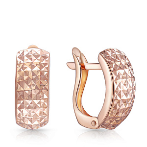 Серьги с английским замком из красного золота