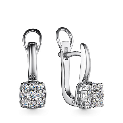 Серьги из белого золота с бриллиантами