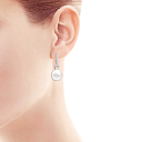 Серьги из белого золота с бриллиантами, жемчугом