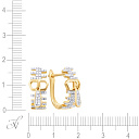 Серьги с английским замком из желтого золота с бриллиантами