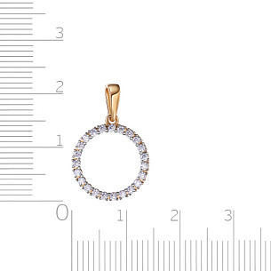 Подвеска из красного золота с фианитом