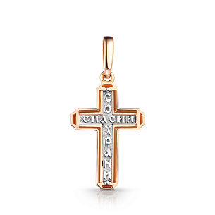 Крест из комбинированного золота