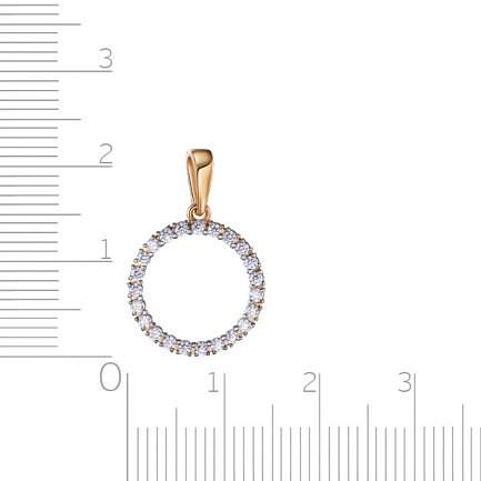 Подвеска из красного золота с фианитом