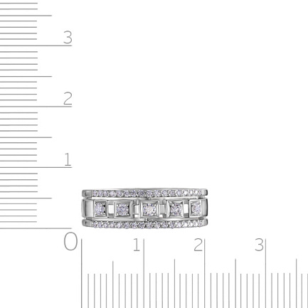 Кольцо обручальное из белого золота с бриллиантами
