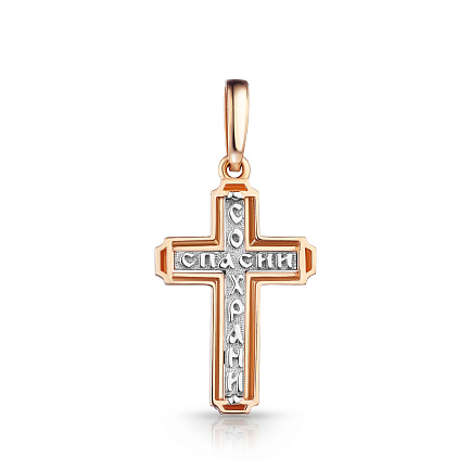 Крест из комбинированного золота
