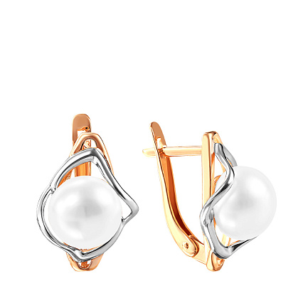 Серьги с английским замком из красного золота