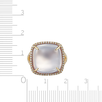 Кольцо из желтого золота с бриллиантами, аметистом