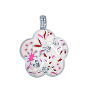 Подвеска из серебра с фианитом, эмалью