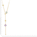 Колье из желтого золота с аметистом, плетение якорное