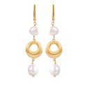 Серьги с английским замком из серебра с жемчугом