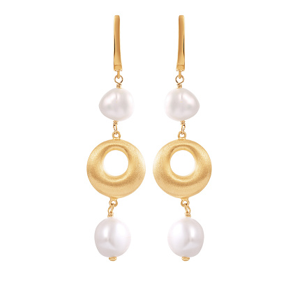 Серьги с английским замком из серебра с жемчугом