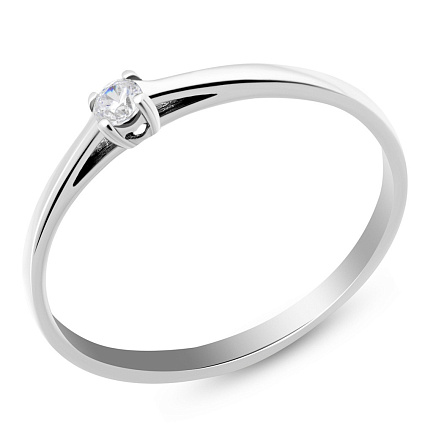 Кольцо из белого золота с бриллиантом