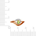 Кольцо из красного золота с фианитом, хризолитом