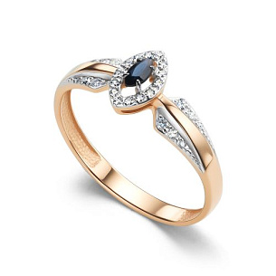 Кольцо из красного золота с бриллиантом