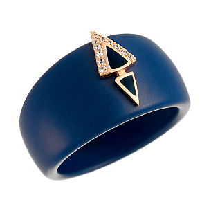 Кольцо из серебра с керамикой, циркониями и эмалью