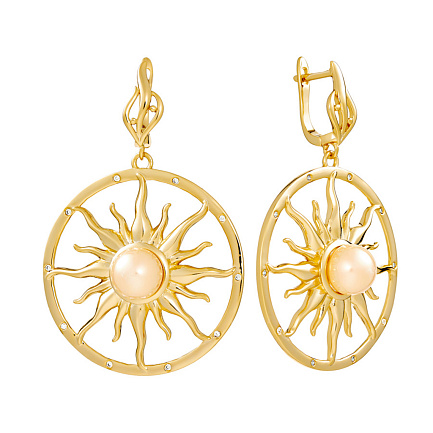 Серьги с английским замком из серебра с жемчугом