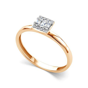 Кольцо из красного золота с бриллиантами