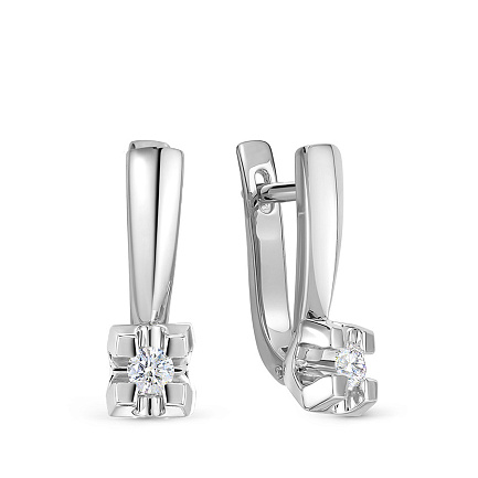 Серьги из белого золота с бриллиантами