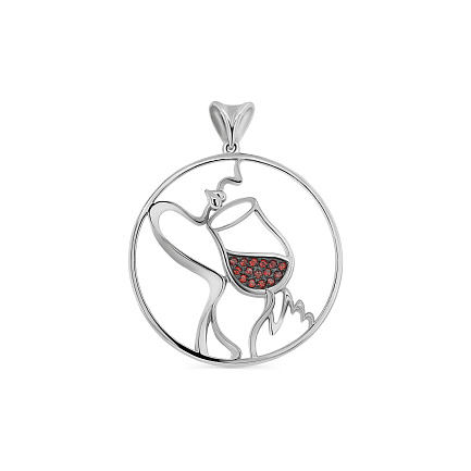 Подвеска из серебра с фианитами