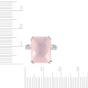 Кольцо из белого золота с бриллиантами, кварцем