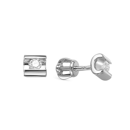 Серьги из белого золота с бриллиантами