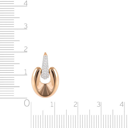 Подвеска из красного золота с фианитом