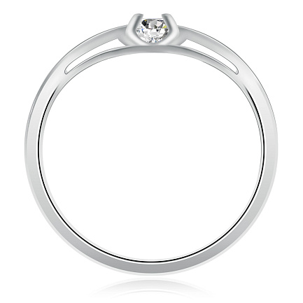 Кольцо из серебра с бриллиантом